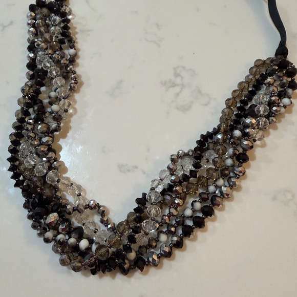 Loft beaded necklace with ribbon tie - Picture 2 of 5